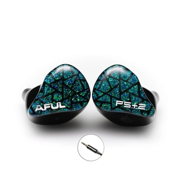 Căști hibride intraauriculare AFUL Performer 5+2 cu conector de 3,5 mm și frecvență de 10 până la 35 000 Hz verde-albastru pentru muzică 1