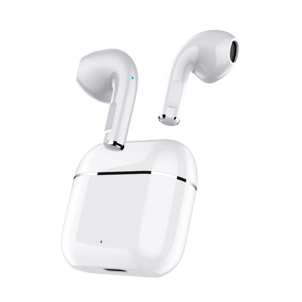 Căști wireless bluetooth cu microfon Căști fără fir cu mâinile libere cu carcasă de încărcare Rezistent la apă alb