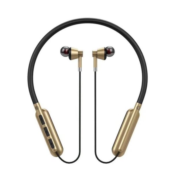 Căști wireless pentru gât cu dopuri pentru urechi Bluetooth 5.0 Durată de viață 9 ore Slot pentru card Micro SD Baterie 180 mAh Rază de acțiune aur