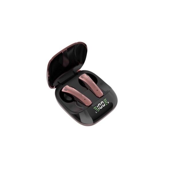 Căști wireless tip in-ear cu microfon Bluetooth 5.0 Cutie de încărcare cu display Controlul muzicii și apelurilor Dimensiunile cutiei 5,2 x roz