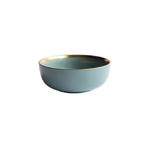 Castron din ceramica cu margine de aur turcoaz L