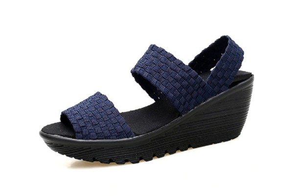 Casual platform sandalen voor dames donkerblauw 38