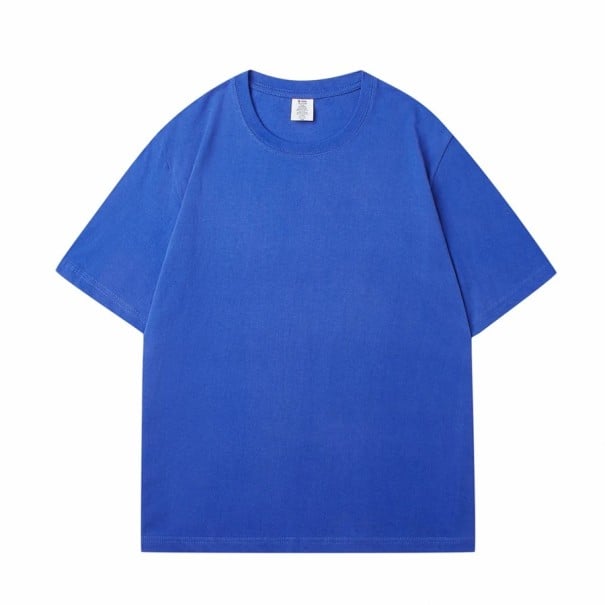 Casual T-shirt met korte mouwen Oversized model Eenvoudig ontwerp Zacht katoenen materiaal Comfortabel T-shirt voor dagelijks gebruik blauw XL