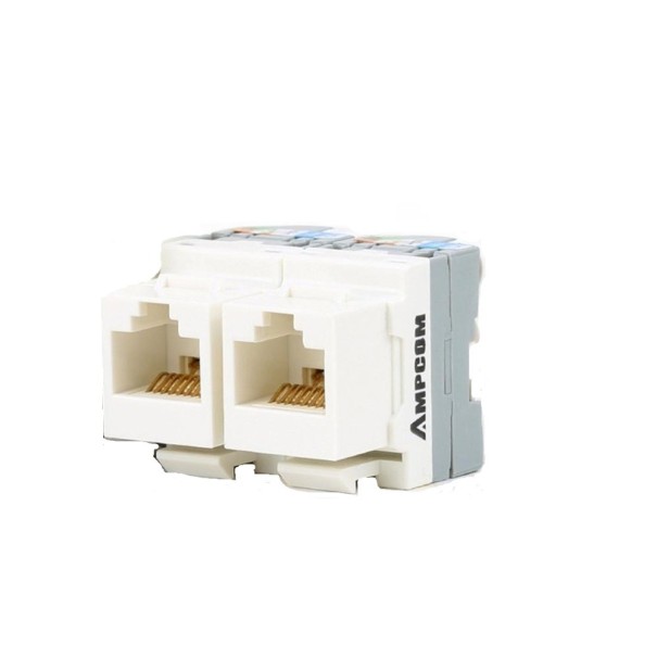 CAT 5e RJ45 hun hjørneterminal 2 stk. hvid