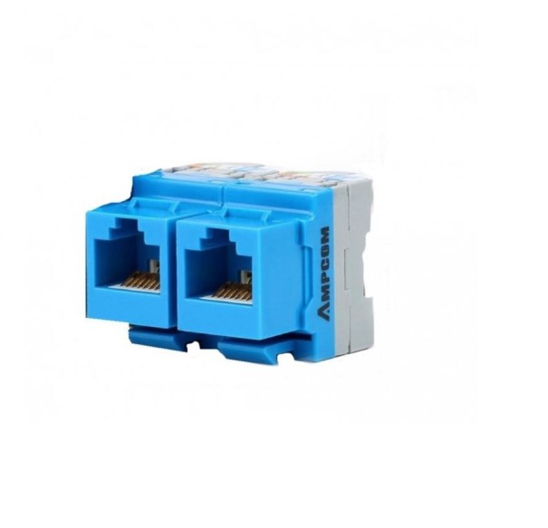 CAT 5e RJ45 vrouwelijke hoekklem 2 stuks blauw