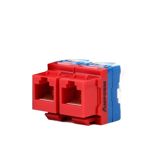 CAT 6 RJ45 vrouwelijke hoekklem 2 stuks rood