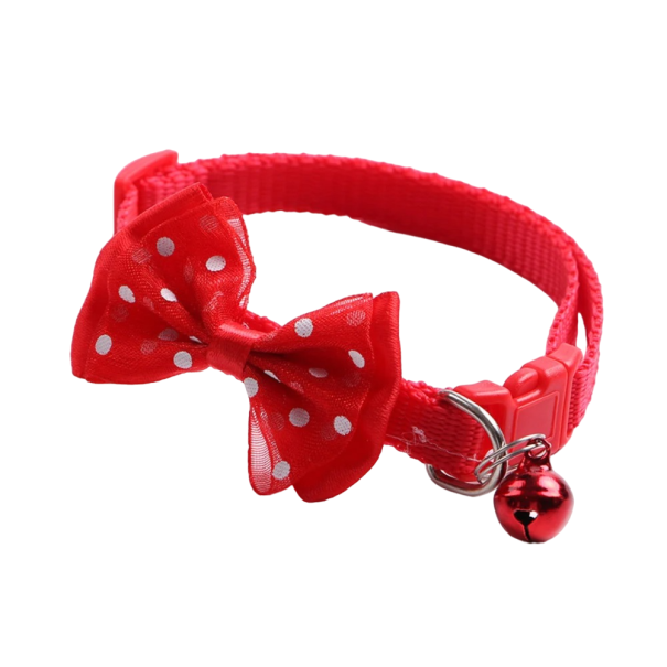 Cat Collar with Bow and Bell Decorative Collar for Cats Adjustable Collar for Cats Cat Accessories red