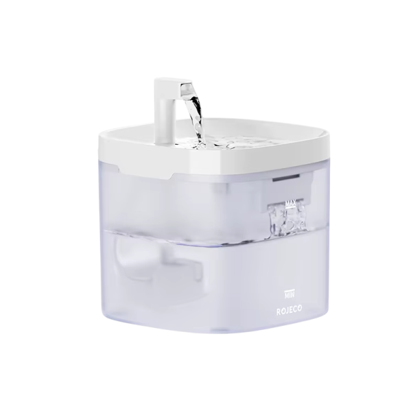 Cat Fountain 1.5 L Automatic Water Dispenser with Double Filtration Quiet Drinking Fountain 2 Flow Modes EU Adapter USB 1