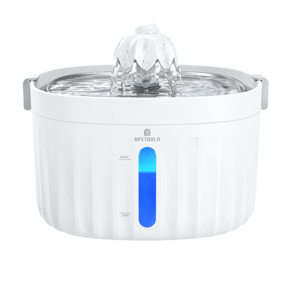 Cat Fountain 2 L Stainless Steel Automatic Water Bowl 6-Stage Filter 4 Water Streams Quiet Operation Clean Drinking Water EU Plug 1