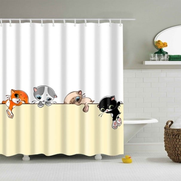 Cat Shower Curtain A834 S 2