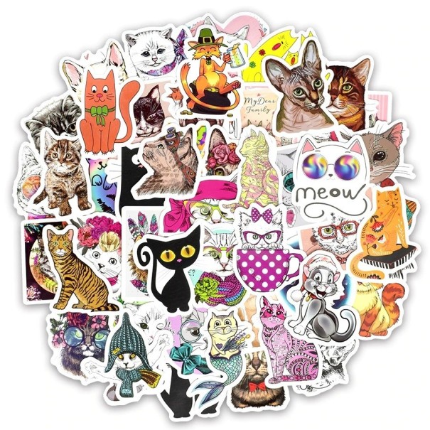 Cat Stickers 50 pcs E268 1