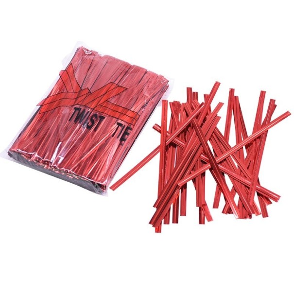 Catarame metalice pentru saci 800 buc roșu 12 cm