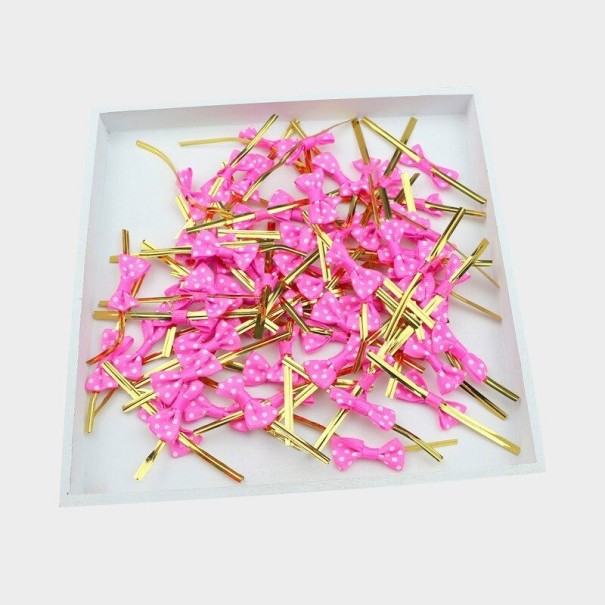 Catarame pentru pungi cu panglică 100 buc roz închis