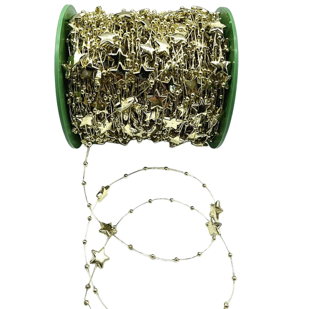 Catena decorativa stelle 4,57 m oro