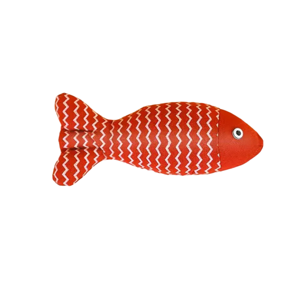 Catnip Toy Fish 21 x 8,5 cm Tuggleksak för katter Plyschleksak för katter Tandgnissning för katter Plysch bitleksak röd