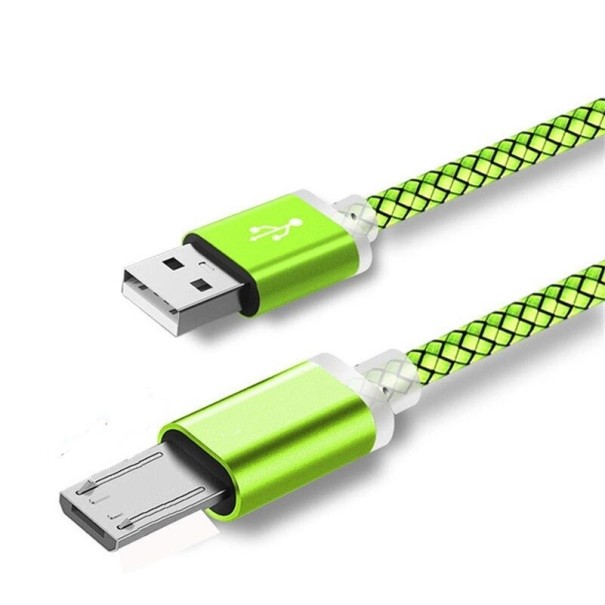 Cavo dati USB / Micro USB con connettore allungato verde