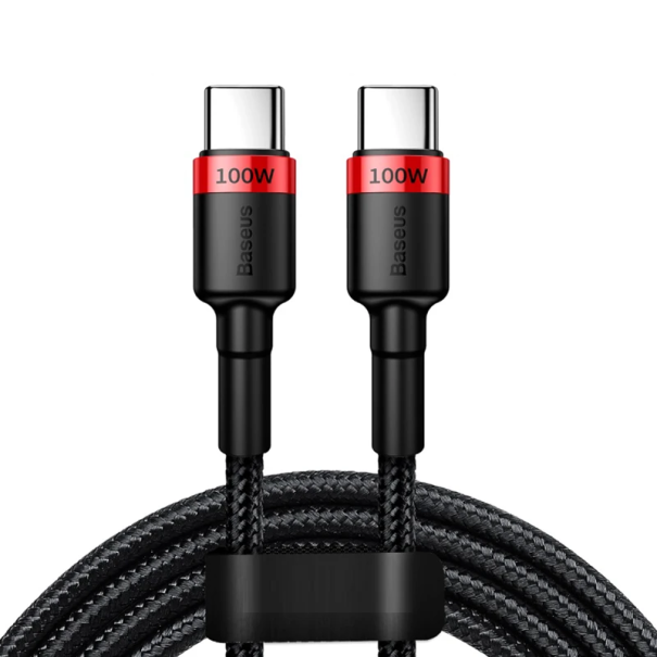 Cavo USB-C di ricarica rapida 100W 2 m duale USB C a USB tipo C PD 5A cavo dati di ricarica sincronizzazione e ricarica rosso-nero