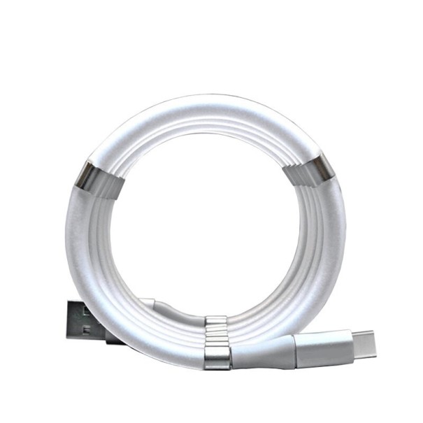 Cavo USB dati con magneti bianco 90 cm 2
