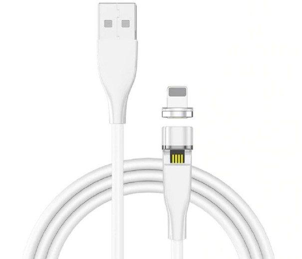 Cavo USB magnetico con connettore rotante bianco 1 m 1