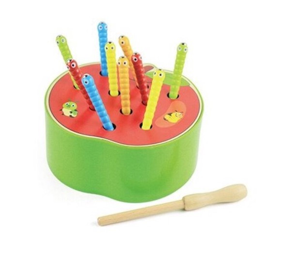 Caza de gusanos para niños verde
