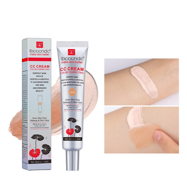 CC krém bőrszín korrekcióra 45ml ázsiai köldökfóliával SPF 25 Hidratáló színezett krém UV-védelemmel Bőrtónus egységesítő krém Dark