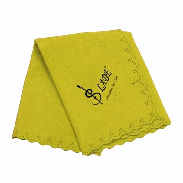 Cearceaf de curățare 34 x 34 cm pentru saxofon, clarinet, trompetă, flaut, picolo, hoboe Țesătură din bumbac cu absorbție ridicată Accesorii universale pentru instrumente galben
