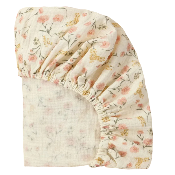 Cearceaf pentru pătuțul bebelușului Cearceaf elastic oval 84 x 43 cm Cearceaf din bumbac cu un model floral delicat 1