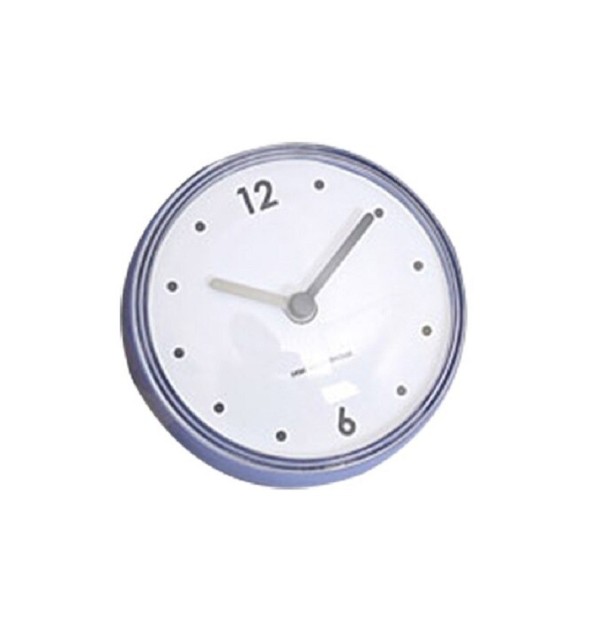 Ceas analogic mic cu carcasă rotundă din plastic și capac transparent Cadran alb clar Dimensiuni 7,2 x 4 cm Alimentare 1x baterie AAA albastru