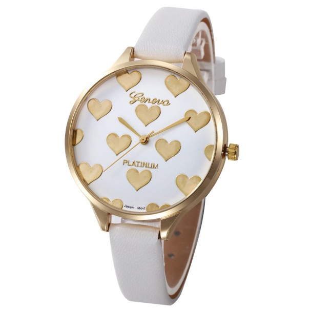 Ceas de dama cu inimioare J3226 alb