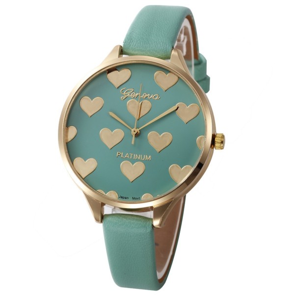 Ceas de dama cu inimioare J3226 verde