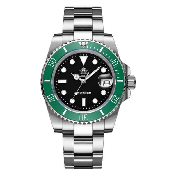 Ceas de mână pentru bărbați, cuarț din oțel inoxidabil, 35-39 mm, impermeabil, cu ace luminoase, cu încuietoare pliabilă, business casual, sport verde