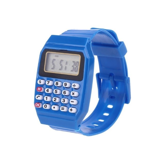 Ceas pentru copii cu calculator albastru inchis