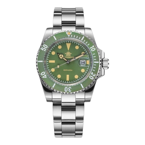 Ceasuri de scufundare pentru bărbați cu dată Rezistent la apă 200 m Lunetă ceramică Carcasă de 41 mm Oțel inoxidabil 316L Indici luminoși verde