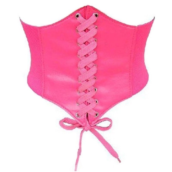 Ceinture corset en cuir pour femme rose foncé