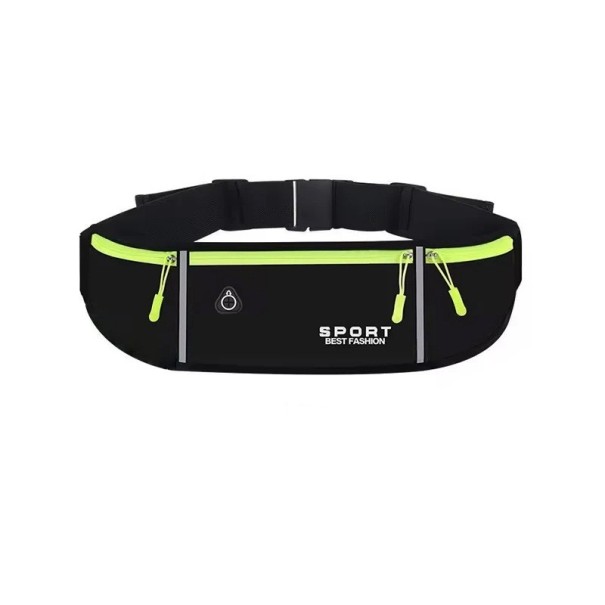 Ceinture de course sportive étanche avec poche pour téléphone et petits objets pour la course, le cyclisme, le fitness et le jogging, pratique et légère à porter noir