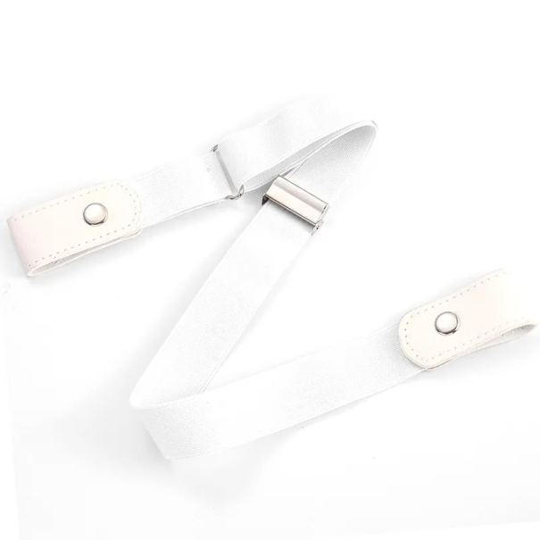 Ceinture élastique ajustable sans boucle Ceinture cachée pour un port confortable dans les pantalons Ceinture en jean pour passants Ceinture élastique sans couture blanc