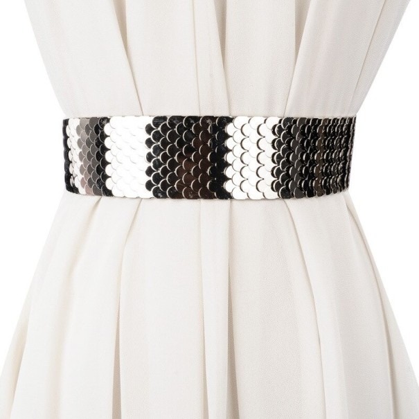 Ceinture élastique femme L141 argenté