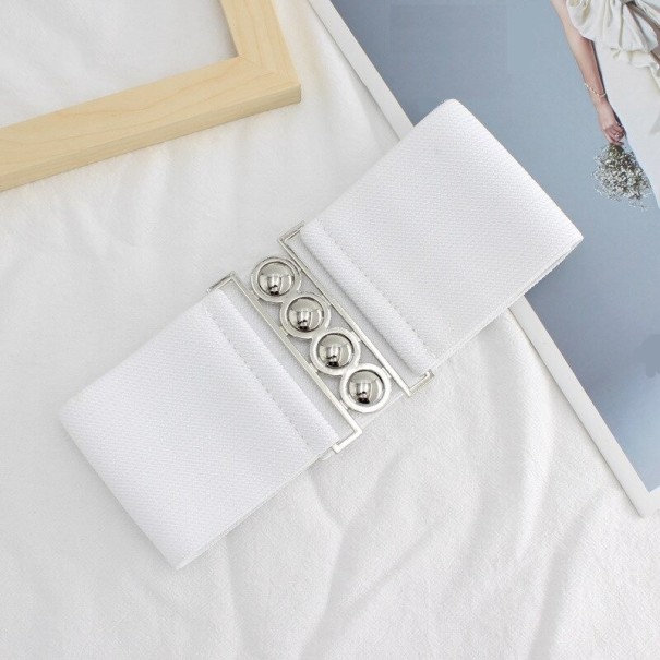 Ceinture élastique pour femme L78 blanc