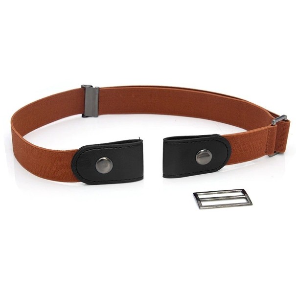 Ceinture élastique pour femme sans boucle marron clair