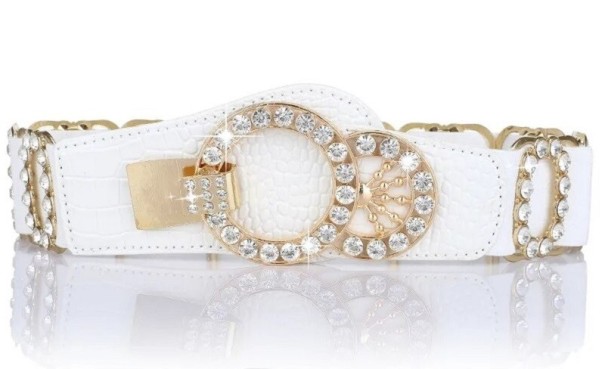 Ceinture élastique pour femmes L149 blanc