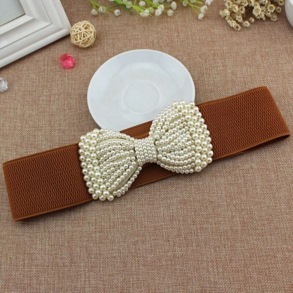 Ceinture élastique pour femmes L232 marron