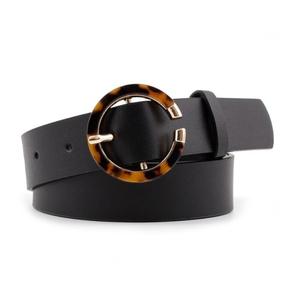 Ceinture en cuir pour femme L132 noir 2