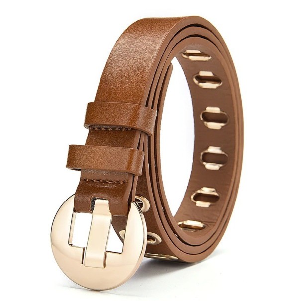 Ceinture en cuir pour femmes L174 marron clair