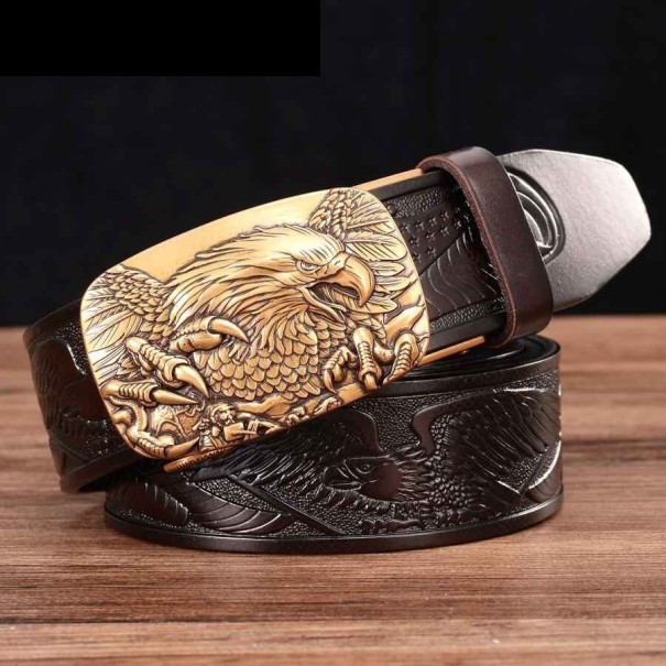 Ceinture en cuir pour homme avec aigle L414 120 cm 1