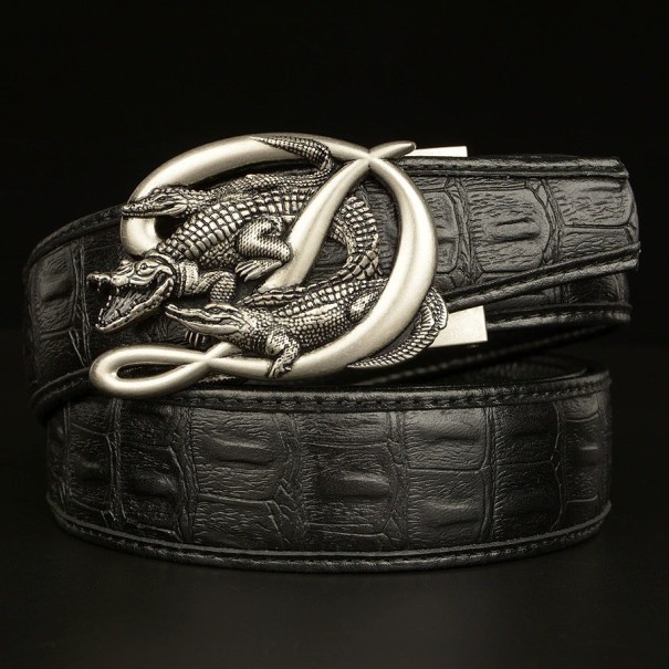 Ceinture en cuir pour homme avec crocodiles 120 cm 7