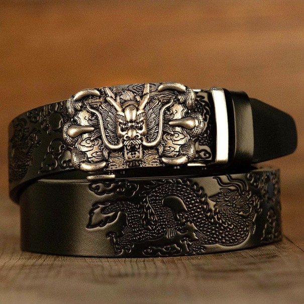 Ceinture en cuir pour homme avec dragon chinois 105 cm 1