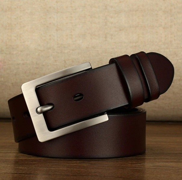 Ceinture en cuir pour homme L292 marron foncé 170 cm