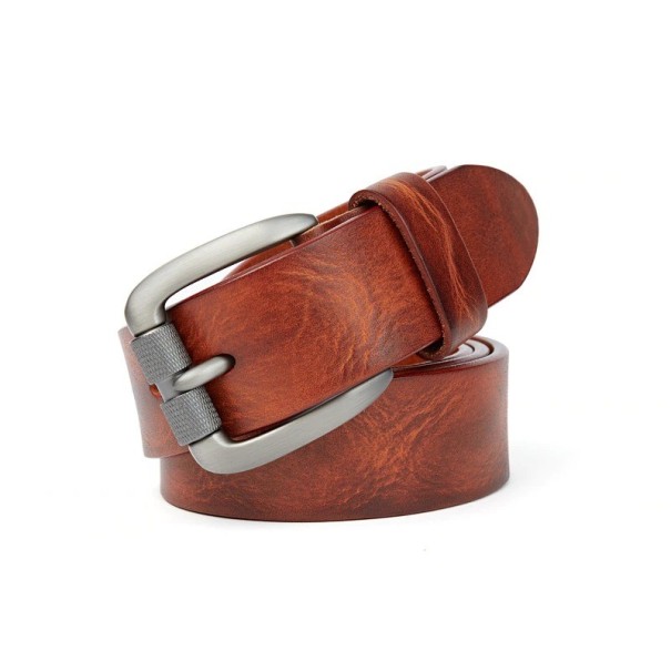 Ceinture en cuir pour homme L297 marron clair 105 cm
