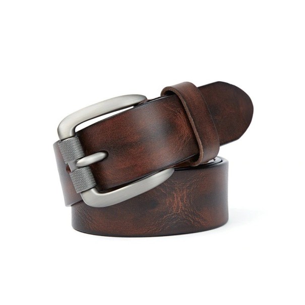 Ceinture en cuir pour homme L297 marron foncé 115 cm