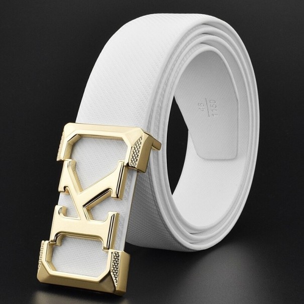 Ceinture en cuir pour homme L347 blanc 125 cm 1